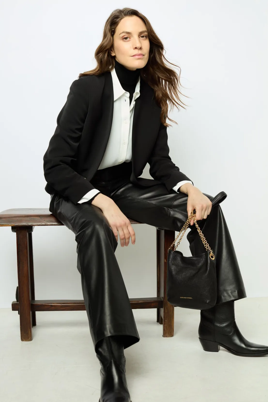 Gerard Darel Black jacket with gold chains - MIRIELLE | Jackets