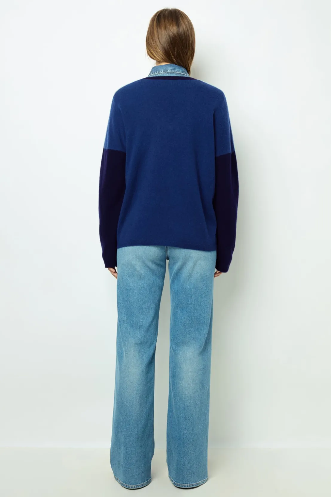 Gerard Darel Color block cashmere V-neck sweater - JALYA | Knitwear