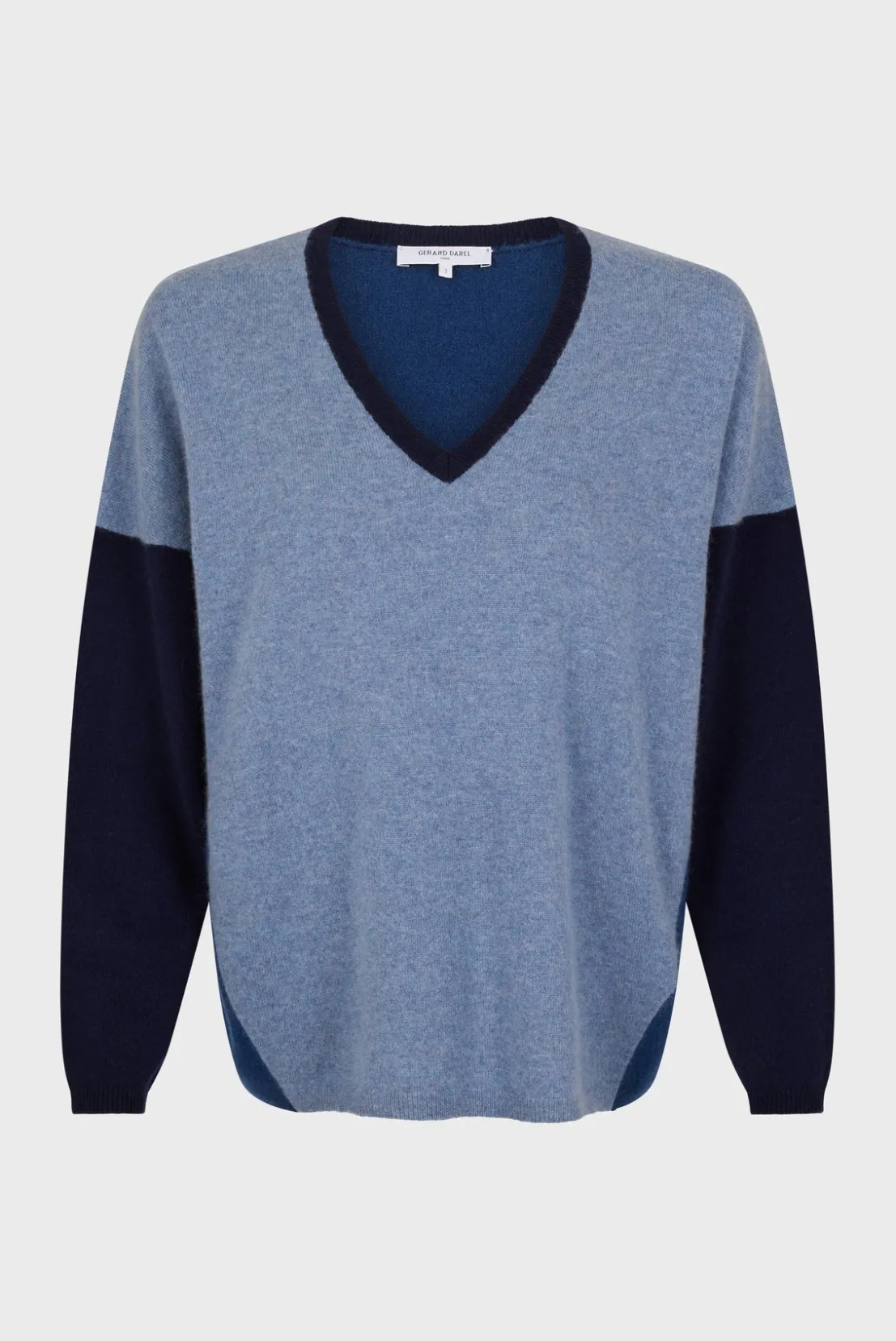 Gerard Darel Color block cashmere V-neck sweater - JALYA | Knitwear