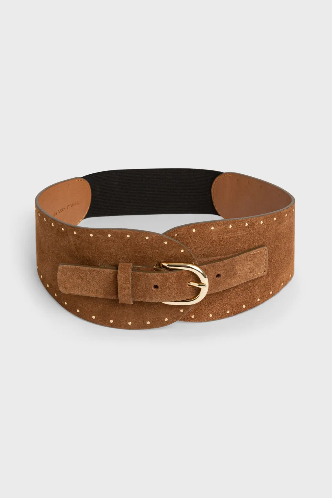 Gerard Darel Corset belt in suede leather with rivets - OLYMPE | Belts