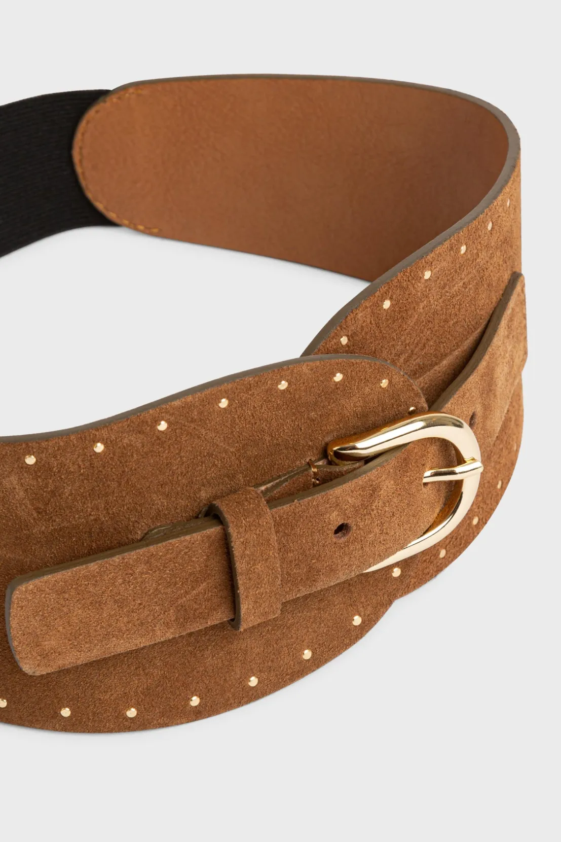 Gerard Darel Corset belt in suede leather with rivets - OLYMPE | Belts