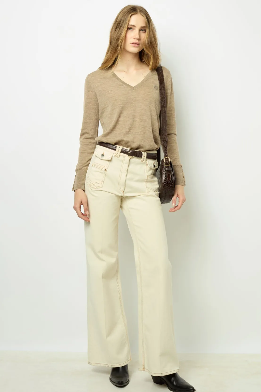 Gerard Darel Fine wool V-neck sweater - JULIETTE | Knitwear