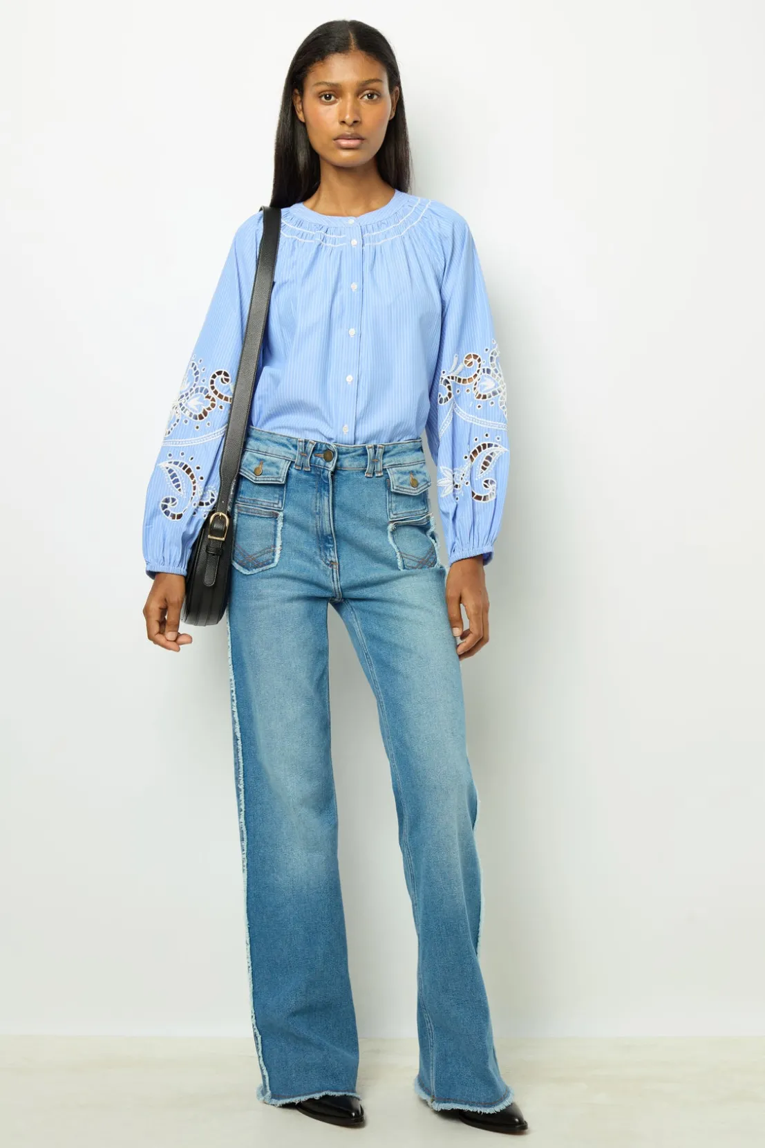 Gerard Darel Flared jeans with fringes - ANNA | Shirts & Blouses