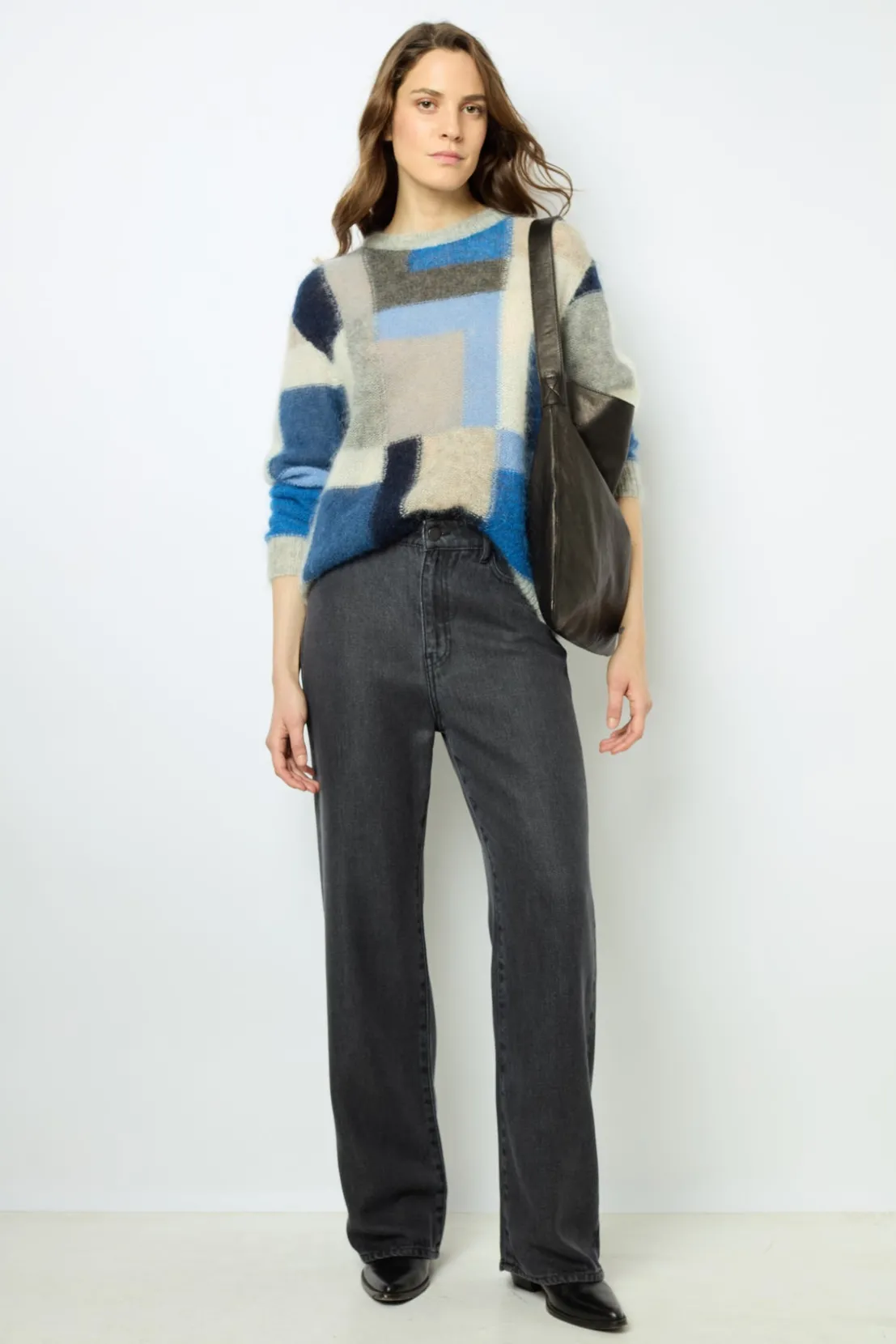 Gerard Darel Mohair color block sweater - JANYCE | Knitwear