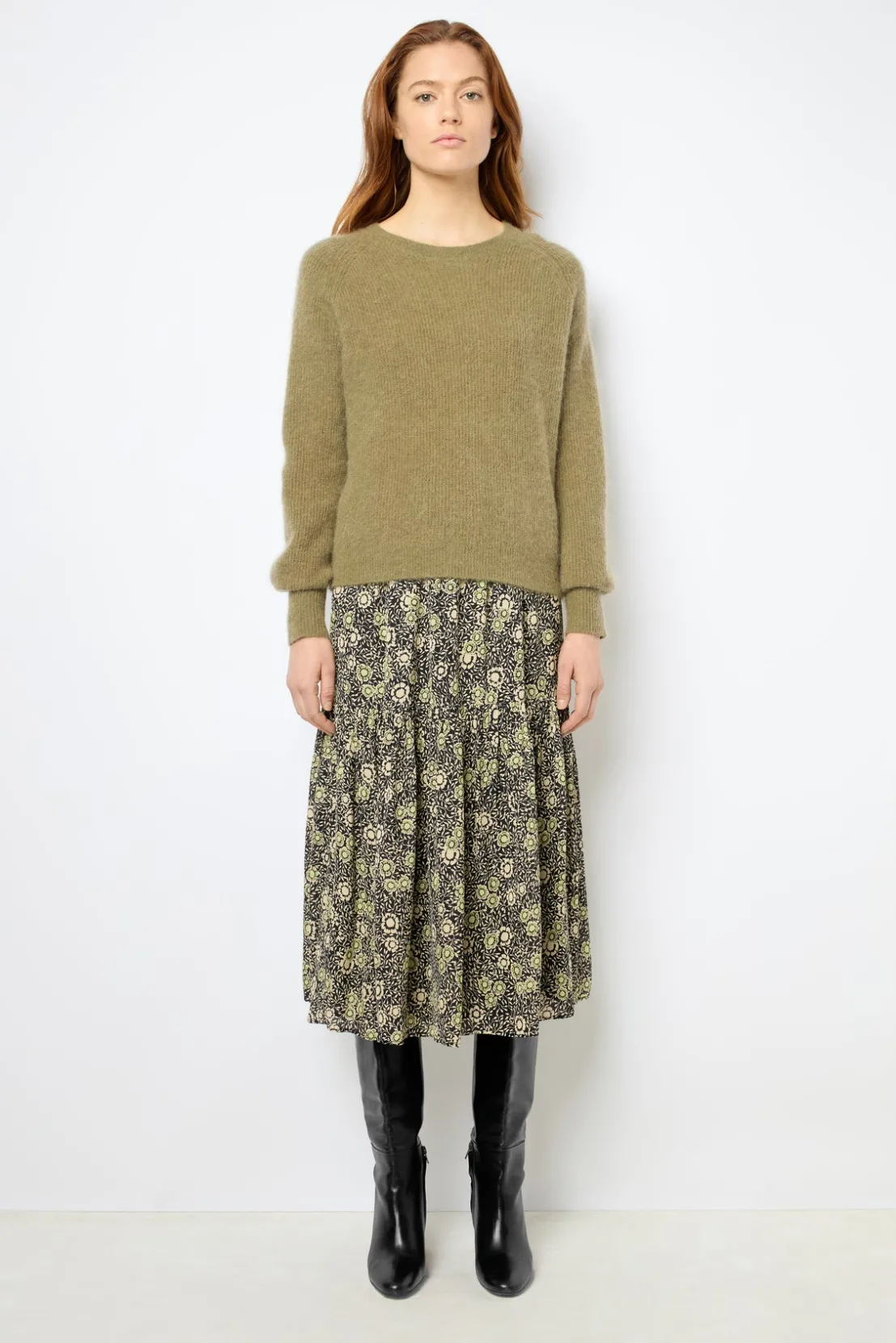 Gerard Darel Mohair round neck sweater- JOLINA | Knitwear