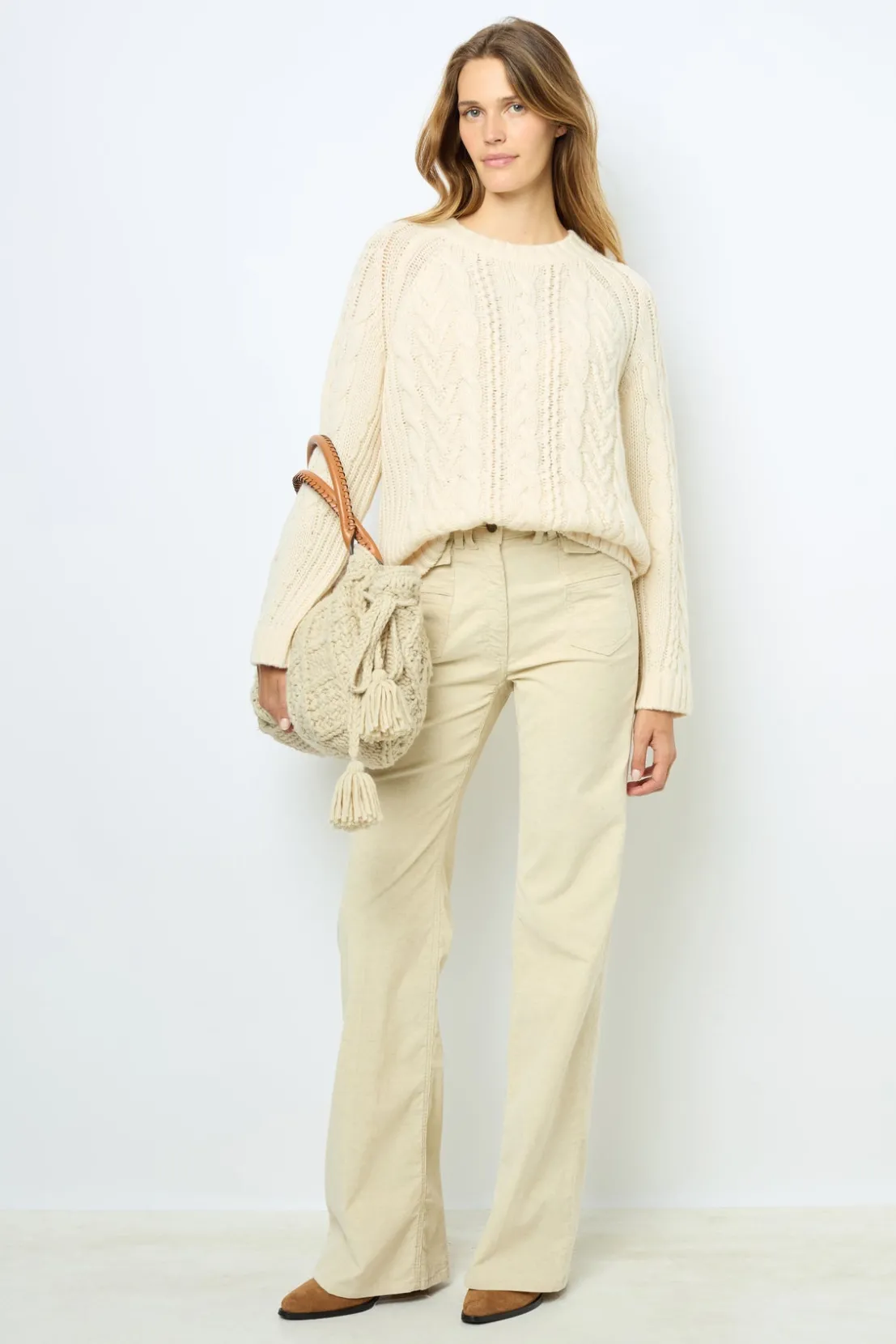 Gerard Darel Natural velvet flare pants - ANNA | Knitwear