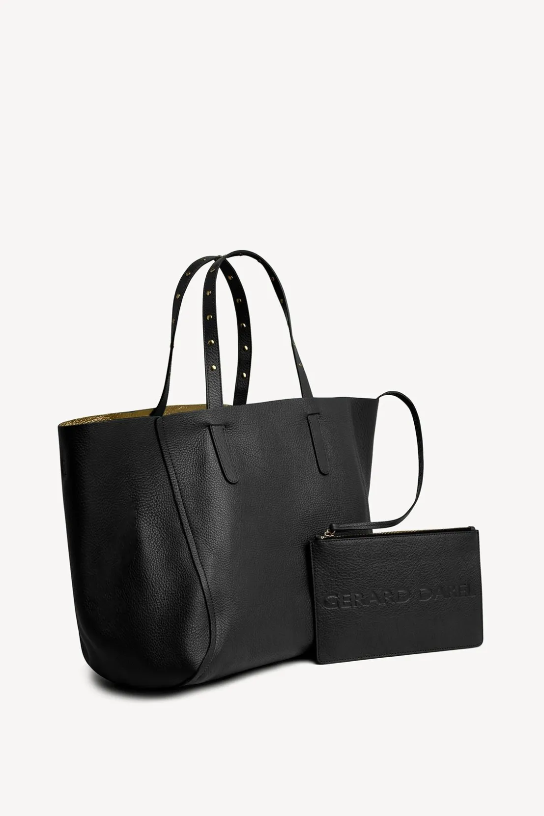 Gerard Darel Shopping bag in grainy leather metallic inside - SIMPLE 2 | Handbag | Cabas & Tote Bags