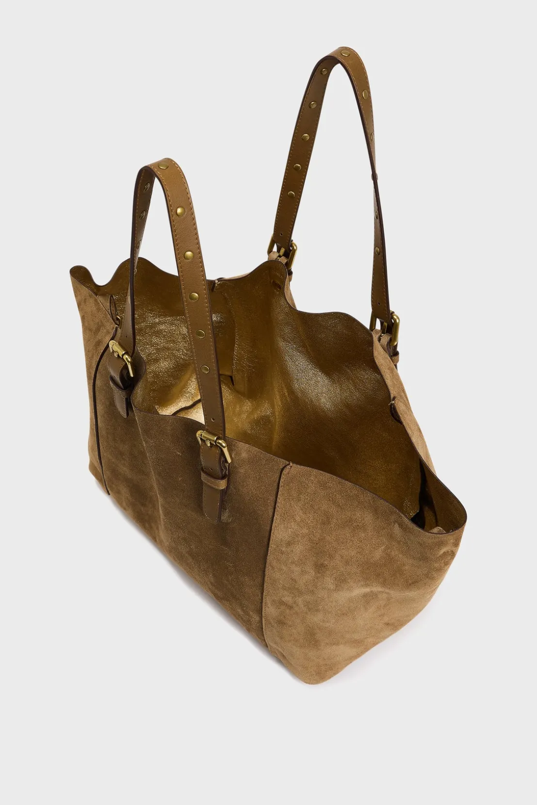 Gerard Darel Shopping bag in suede leather metallic inside - SIMPLE BAG | Handbag
